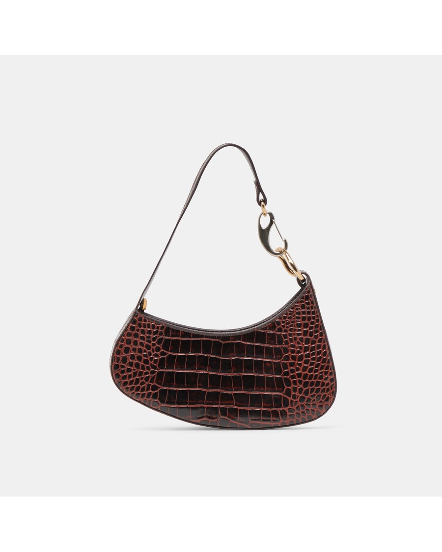 Dolce Vita SKYLAR SHOULDER BAG CHOCOLATE CROCO LEATHER