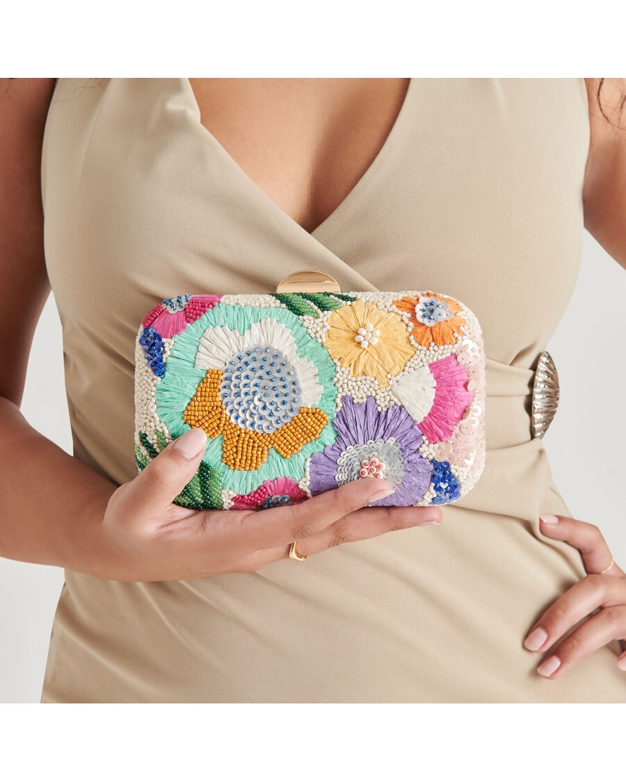 Dolce Vita DAISY CLUTCH PASTEL MULTI BEADED