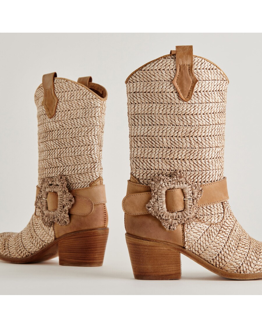 Dolce Vita HOSS BOOTS BROWN MULTI RAFFIA