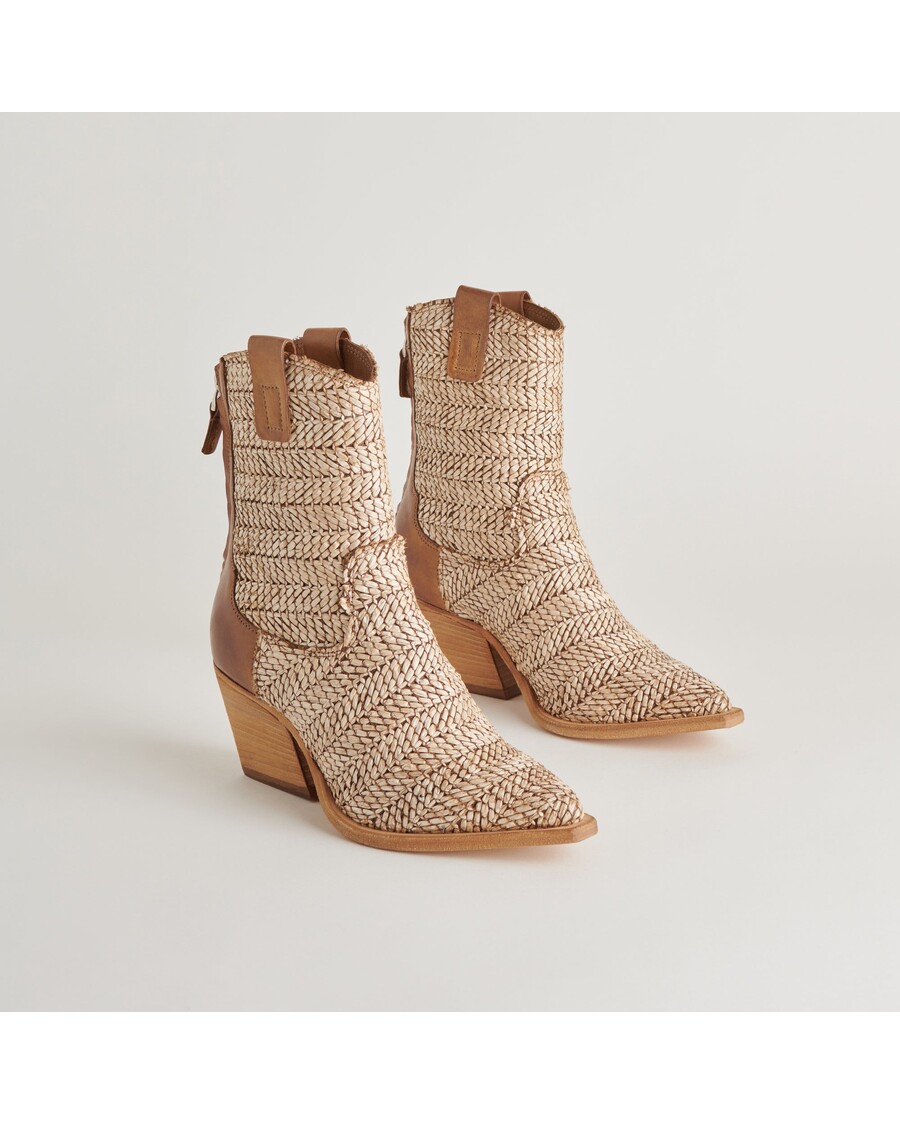 Dolce Vita TEXIN BOOTIES BROWN MULTI RAFFIA