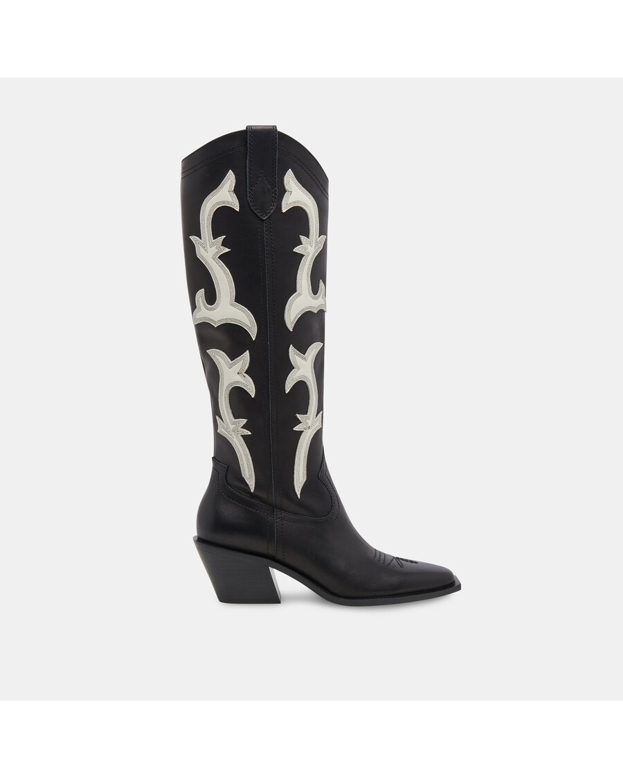 Dolce Vita SAMARE BOOTS BLACK WHITE LEATHER