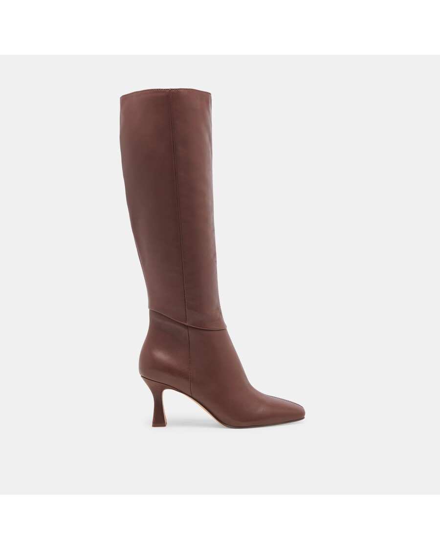 Dolce Vita GYRA EXTRA WIDE CALF BOOTS CHOCOLATE LEATHER