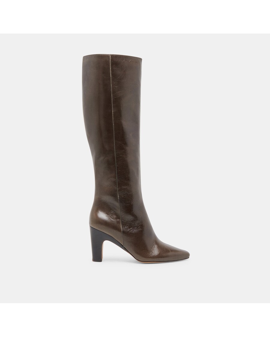 Dolce Vita NELAS WIDE CALF BOOTS DARK OLIVE LEATHER