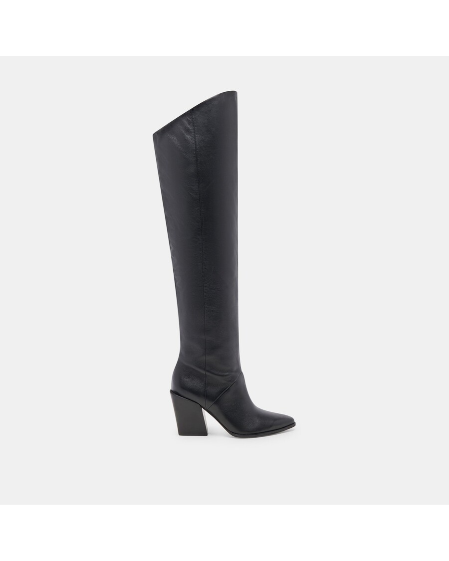 Dolce Vita LUPIN WIDE CALF BOOTS BLACK LEATHER