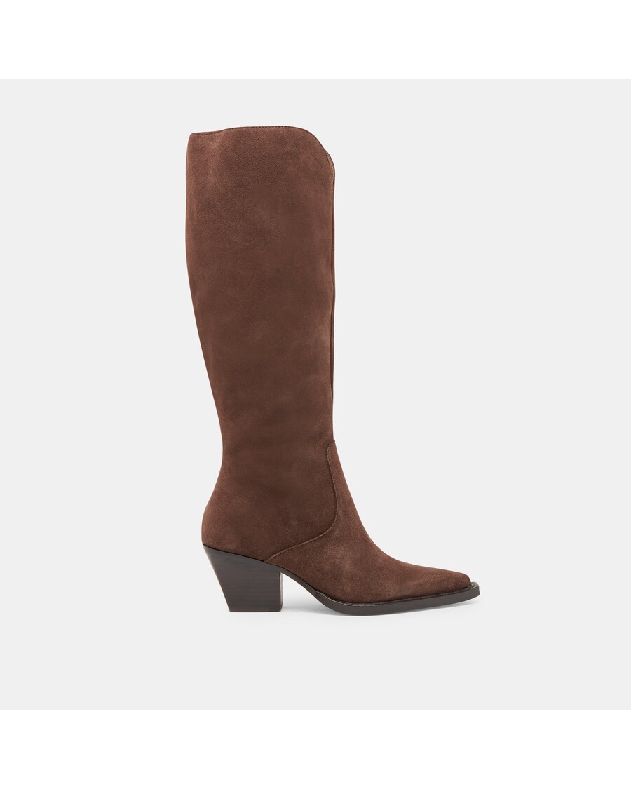 Dolce Vita RAJ EXTRA WIDE CALF BOOTS DK BROWN SUEDE