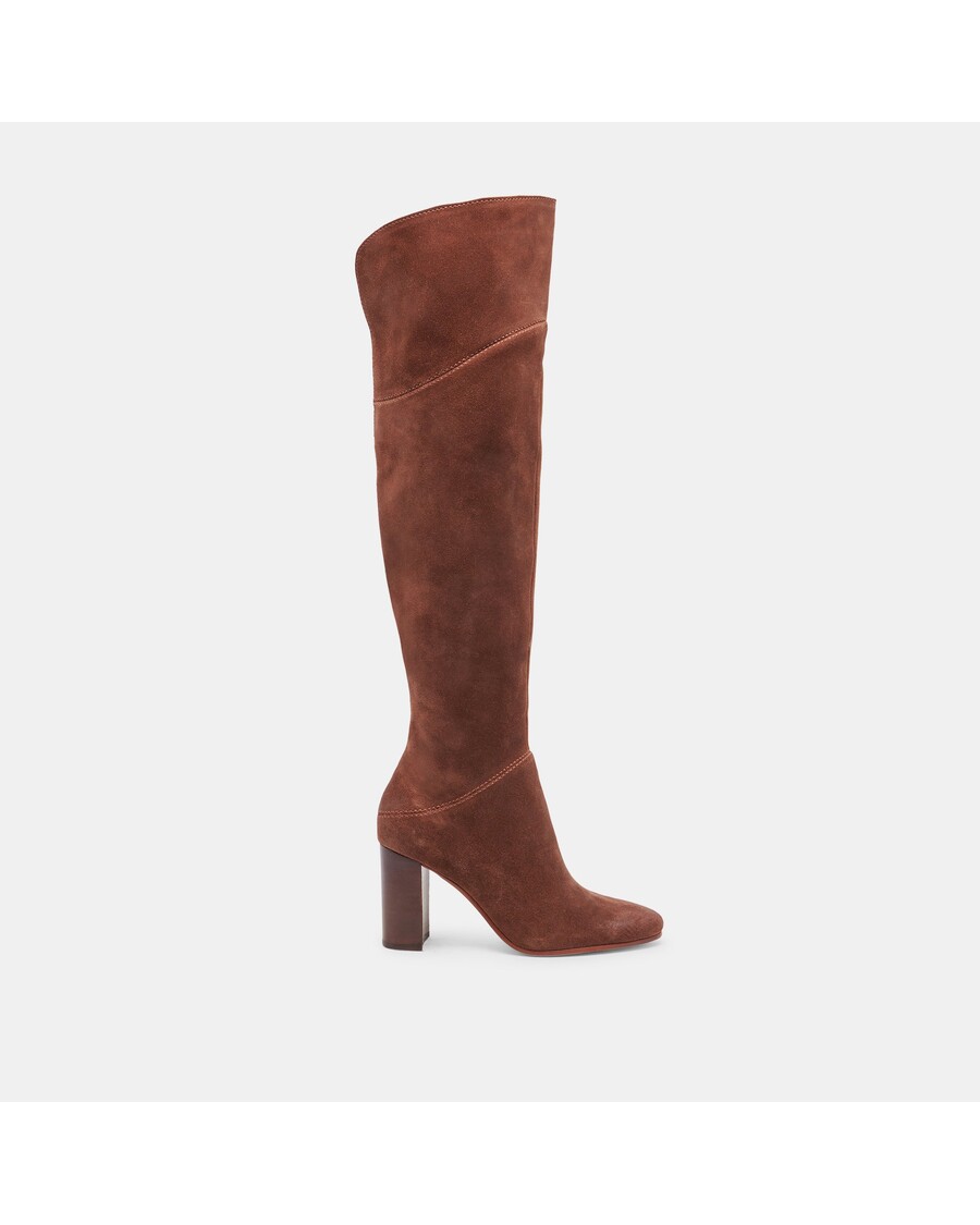 Dolce Vita SURY WIDE CALF BOOTS DARK SADDLE SUEDE