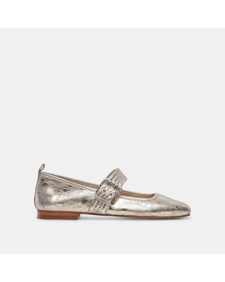 Dolce Vita ARORA BALLET FLATS PLATINUM DISTRESSED LEATHER