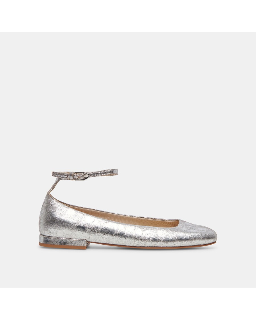 Dolce Vita ASHYA BALLET FLATS SILVER DISTRESSED LEATHER