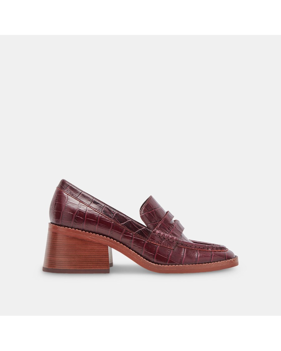 Mocasini Dolce Vita Talie Piele Gofrata Cabernet