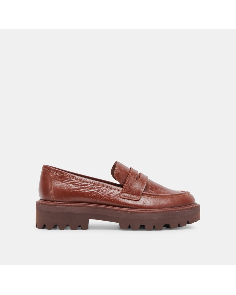 Dolce Vita MALILA LOAFERS BROWN CRINKLE PATENT