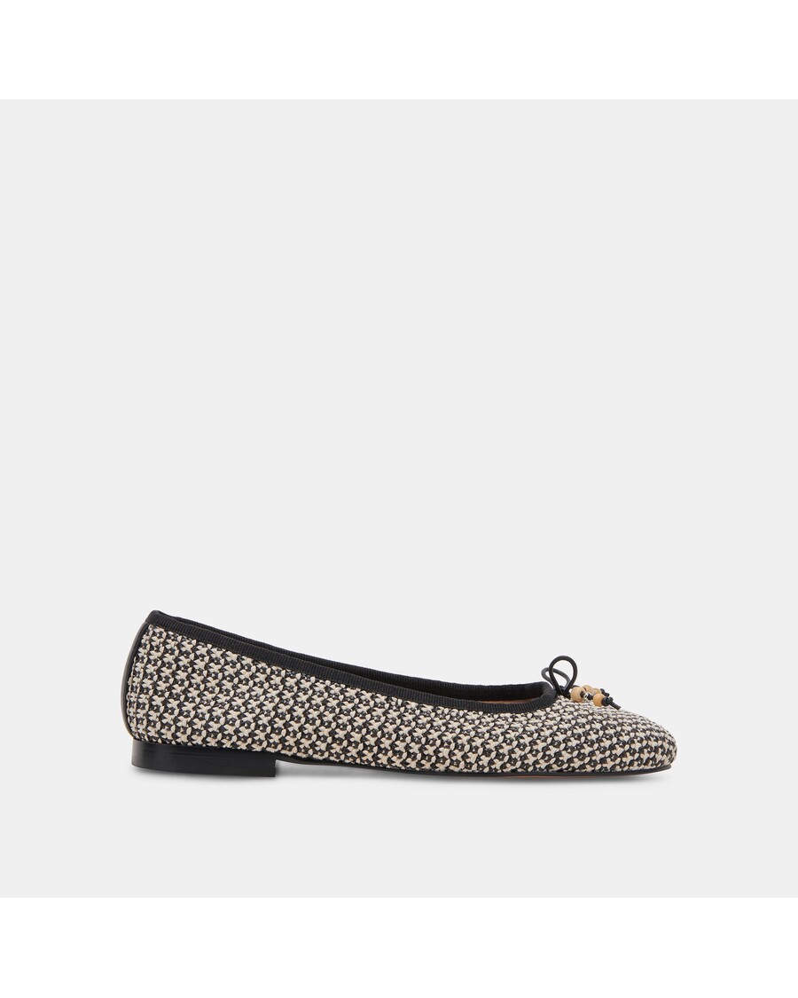 Dolce Vita CACY BALLET FLATS WHITE BLACK RAFFIA