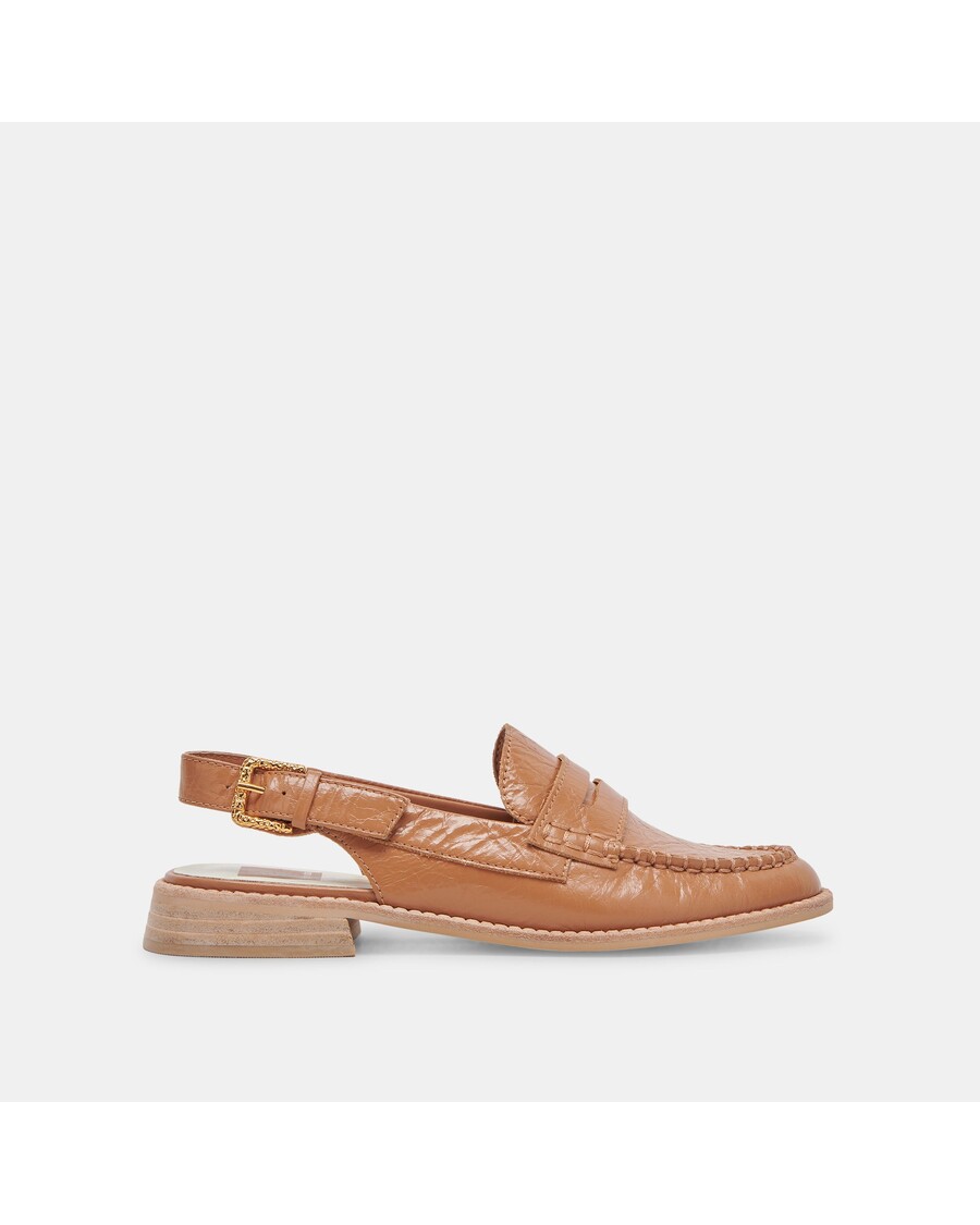 Dolce Vita HARDI LOAFERS TAN CRINKLE PATENT