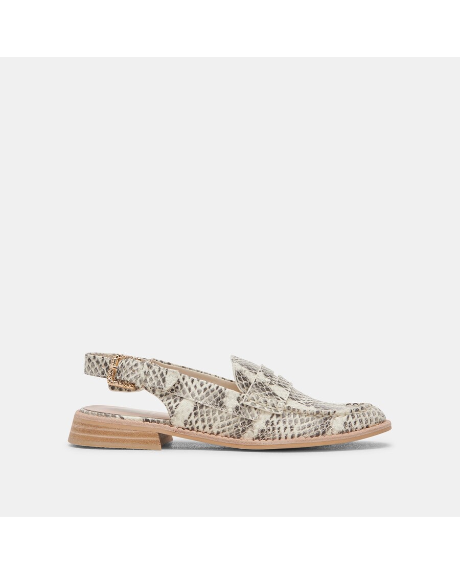 Dolce Vita HARDI LOAFERS GREY WHITE SNAKE EMBOSSED