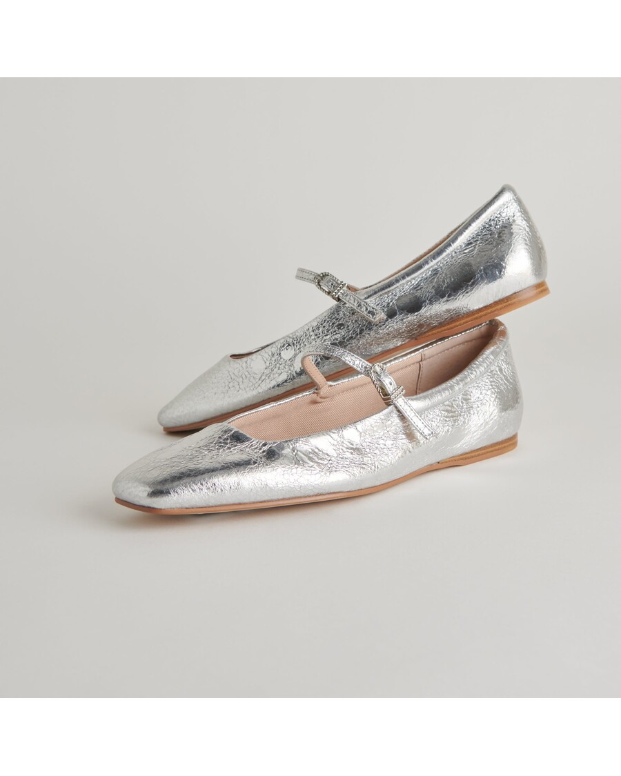 Dolce Vita REYES BALLET FLATS SILVER DISTRESSED LEATHER