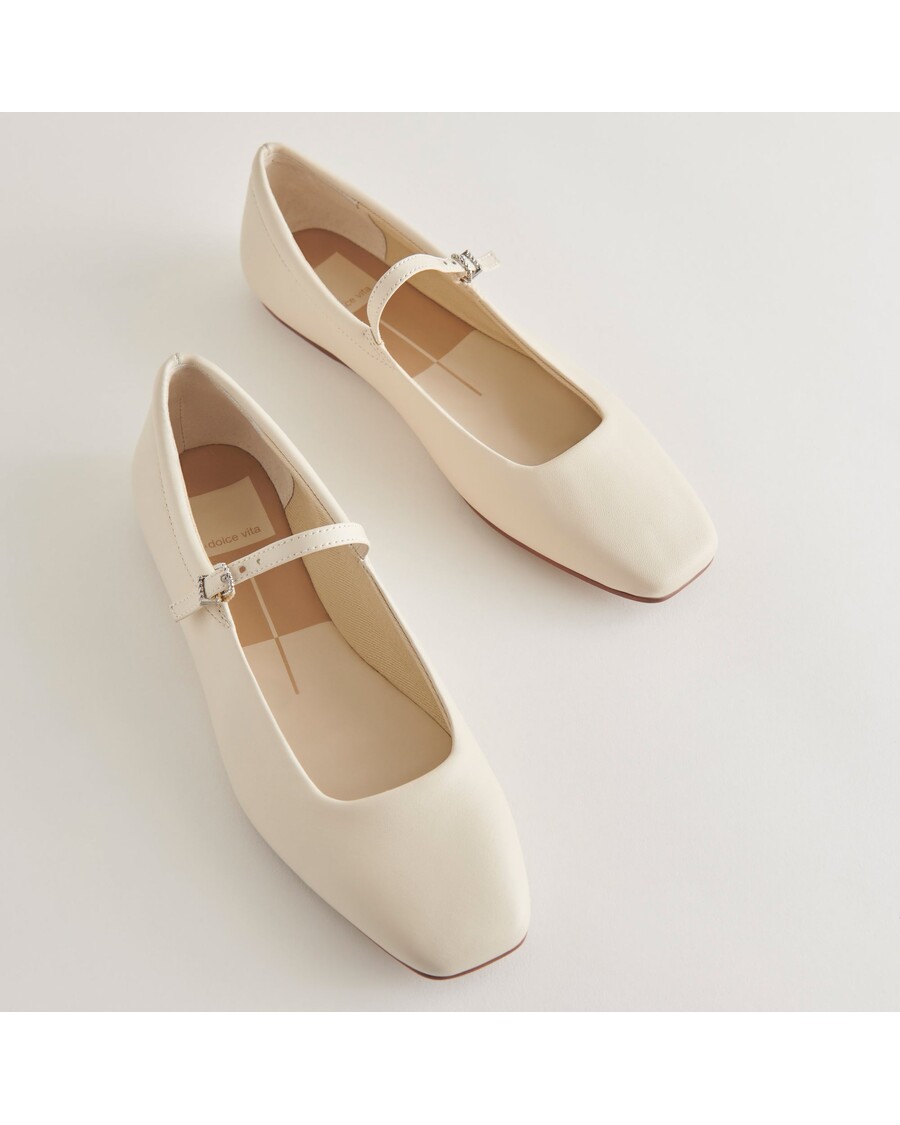 Dolce Vita REYES WIDE BALLET FLATS IVORY LEATHER