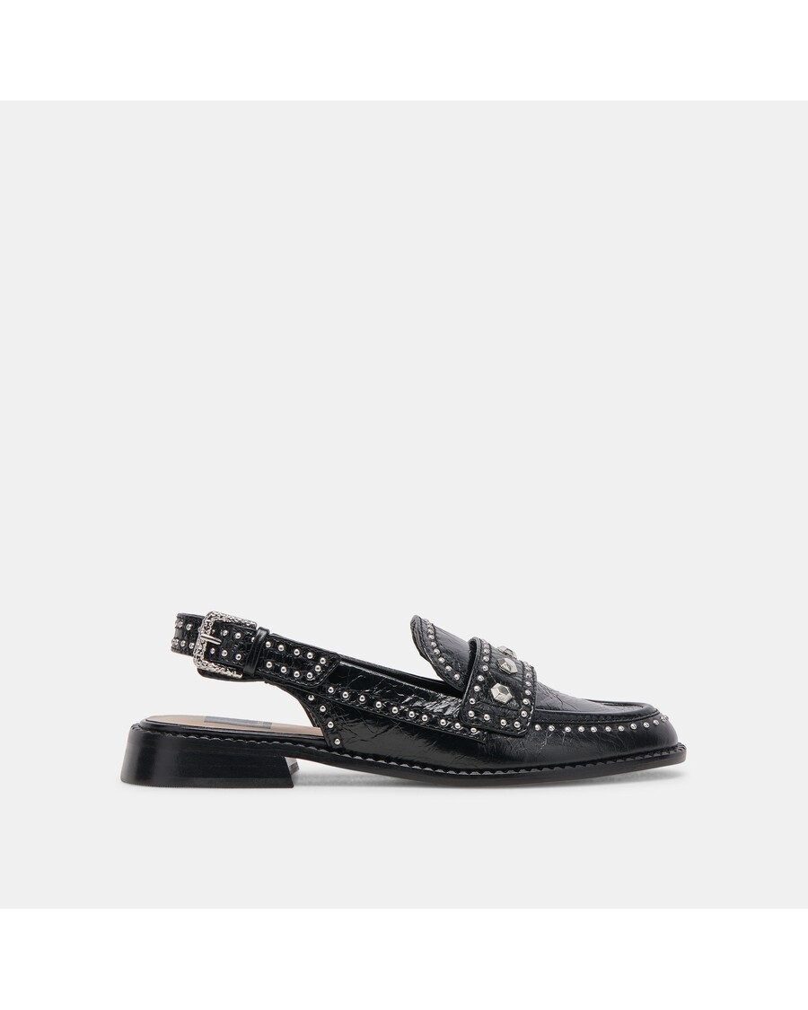 Dolce Vita HARDI STUD LOAFERS MIDNIGHT CRINKLE PATENT