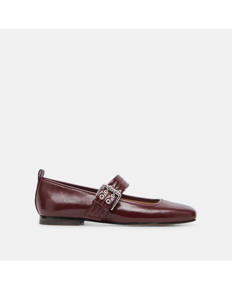 Dolce Vita ARORA BALLET FLATS BURGUNDY CRINKLE PATENT