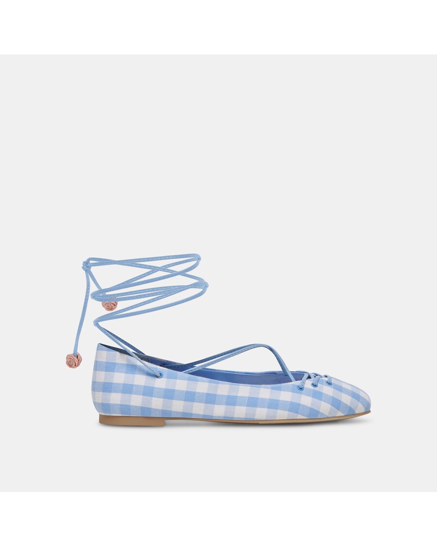 Dolce Vita BEATE BALLET FLATS WHITE BLUE GINGHAM