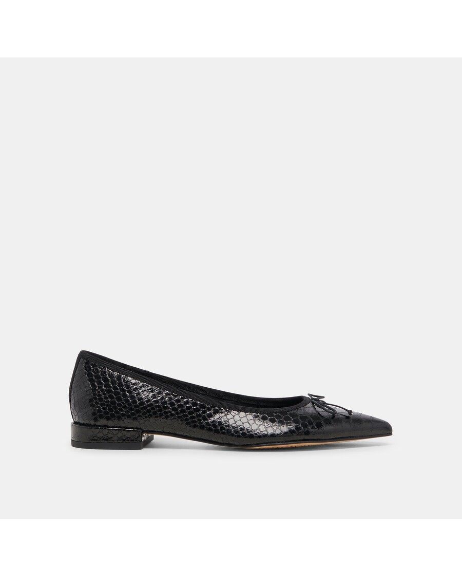 Dolce Vita PALANI BALLET FLATS MIDNIGHT SNAKE EMBOSSED