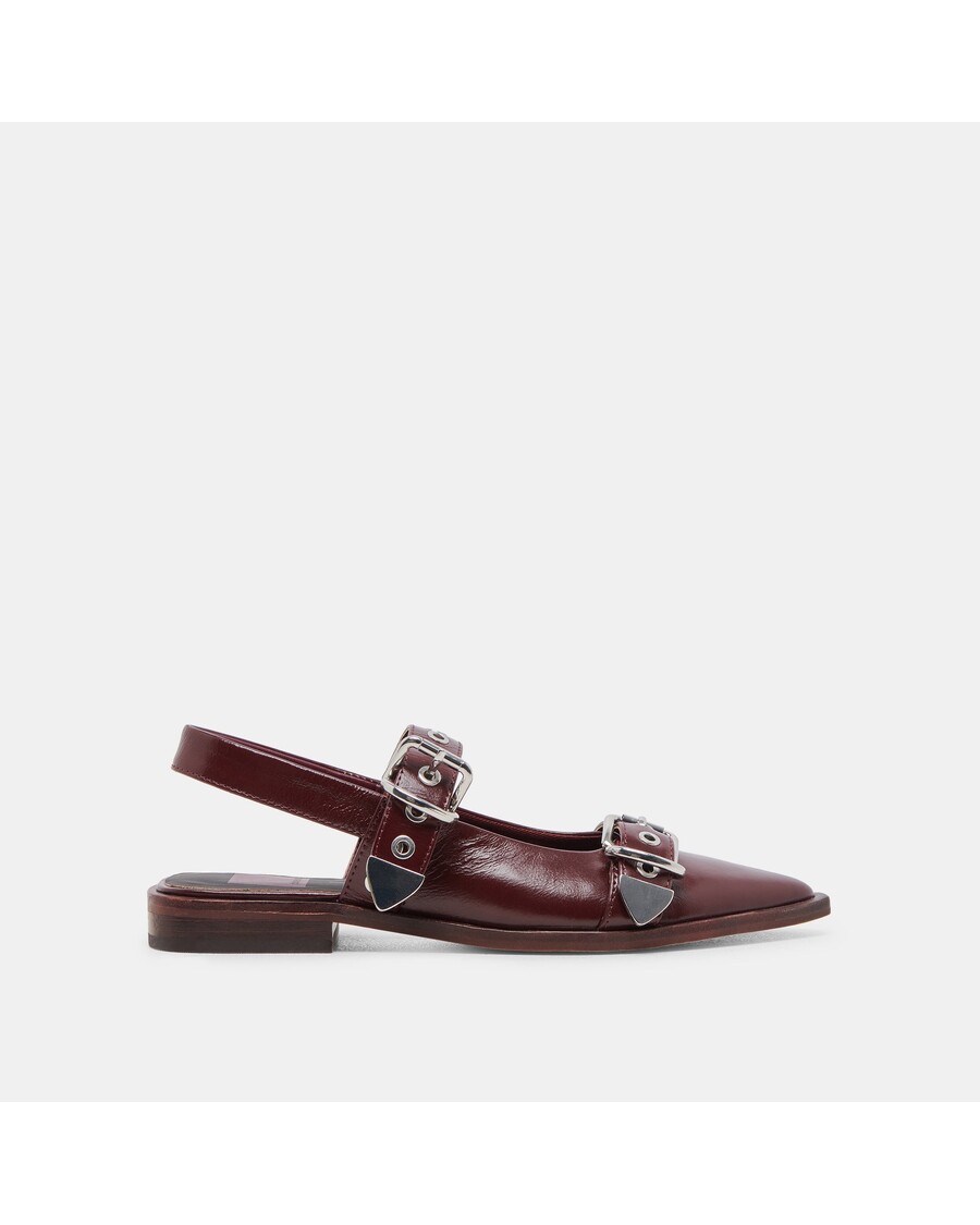 Dolce Vita LABELL FLATS BURGUNDY CRINKLE PATENT