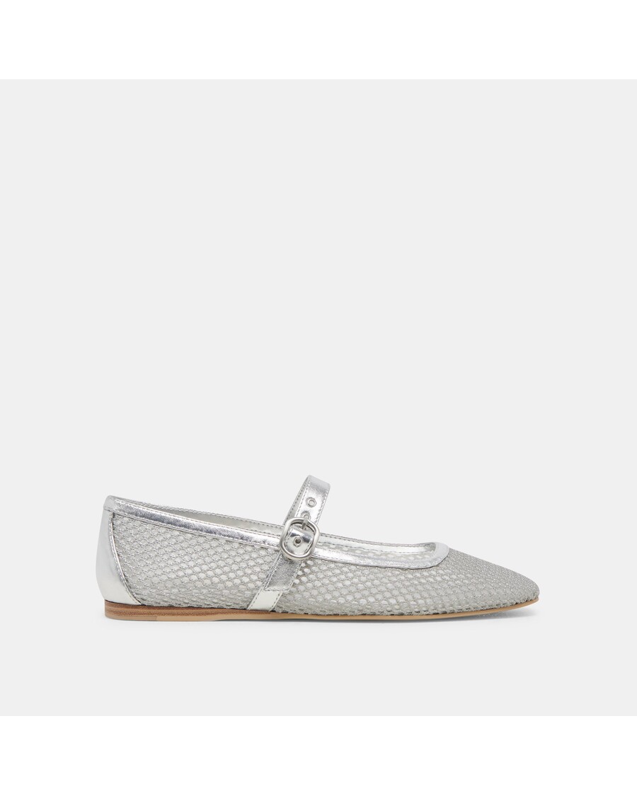 Dolce Vita RODNI MESH BALLET FLATS SILVER WOVEN MESH