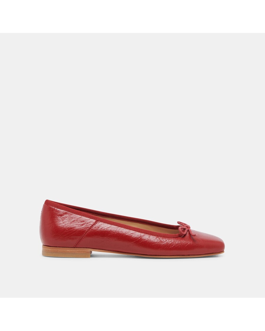 Dolce Vita ANISA BALLET FLATS RED CRINKLE PATENT