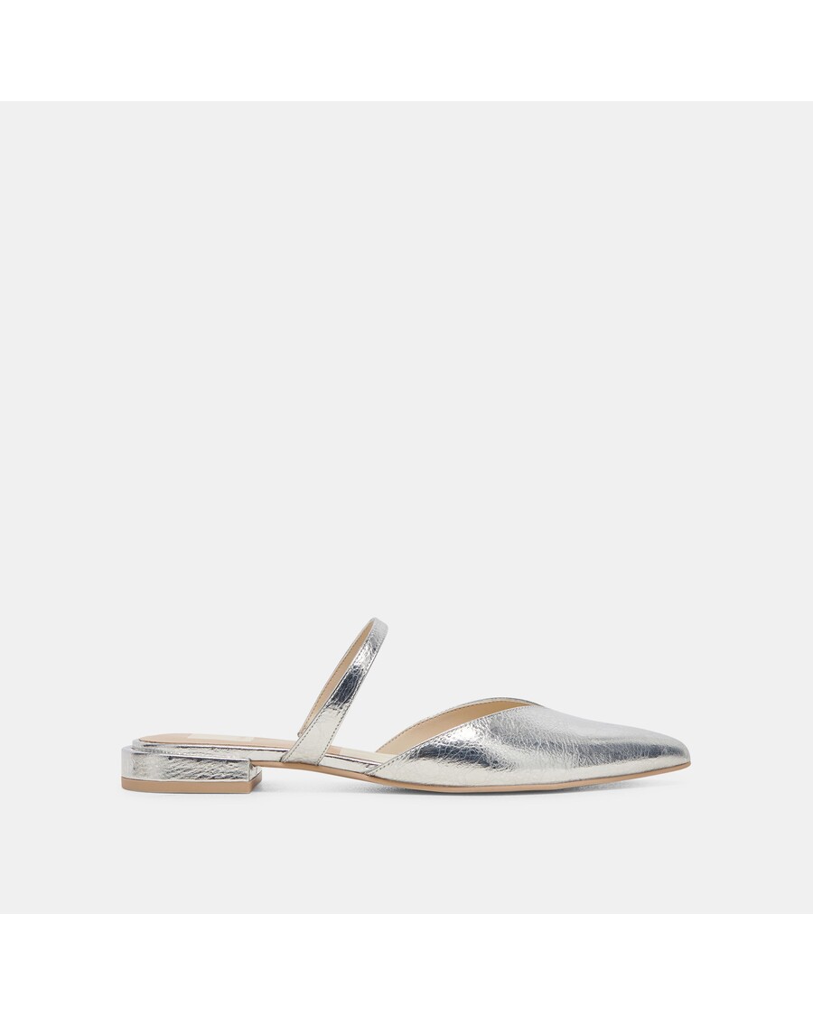 Dolce Vita KANIKA WIDE FLATS SILVER DISTRESSED LEATHER