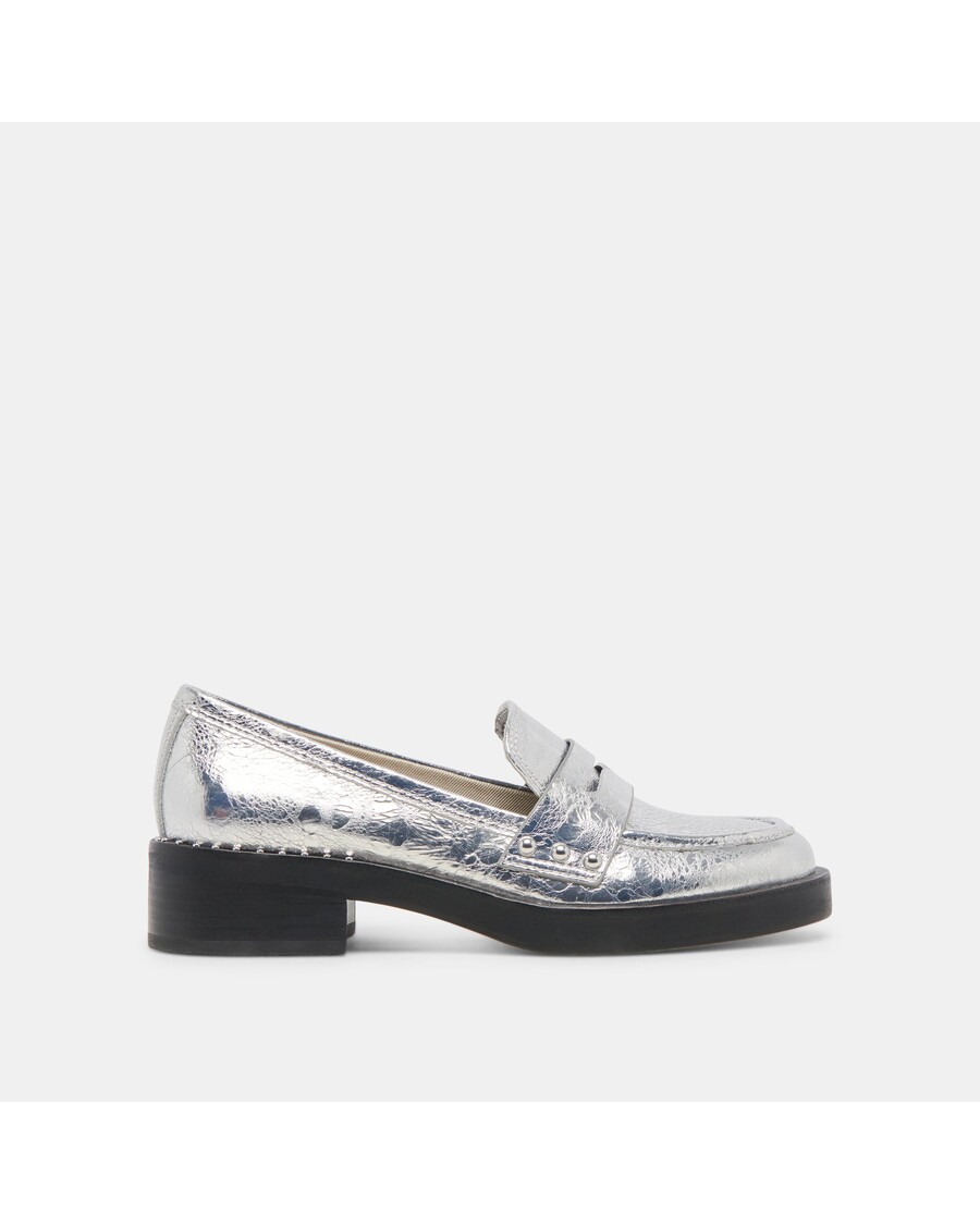 Dolce Vita ALIANE LOAFERS SILVER DISTRESSED LEATHER