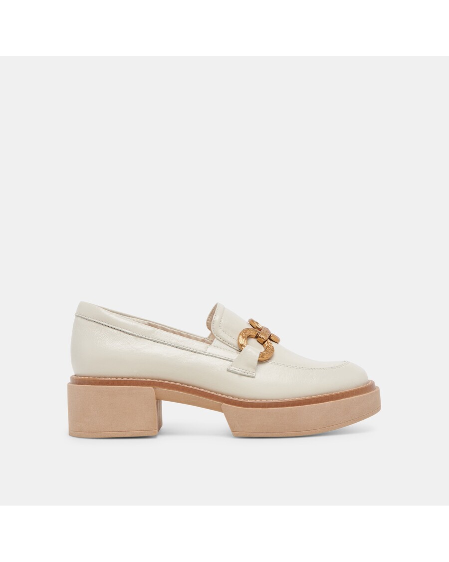 Dolce Vita SHEENA LOAFERS IVORY CRINKLE PATENT