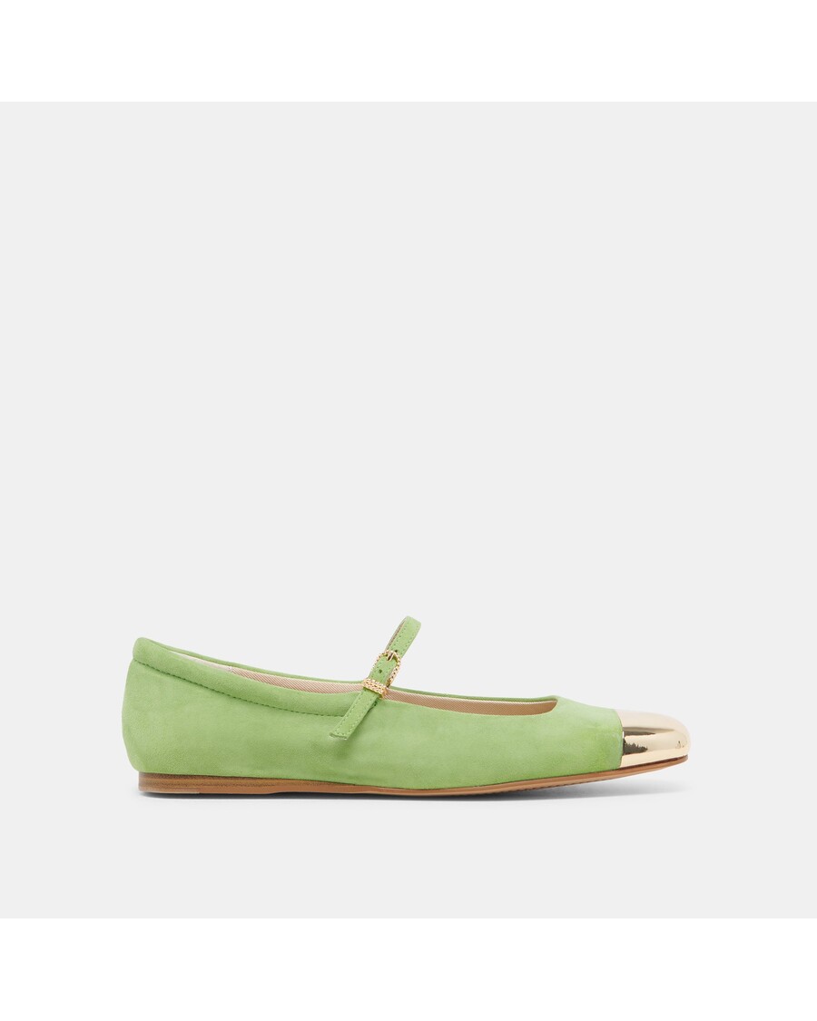 Dolce Vita REYES TOE CAP BALLET FLATS LIME SUEDE