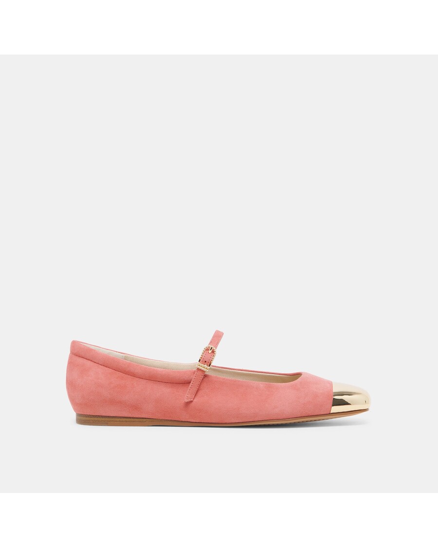 Dolce Vita REYES TOE CAP BALLET FLATS CORAL SUEDE