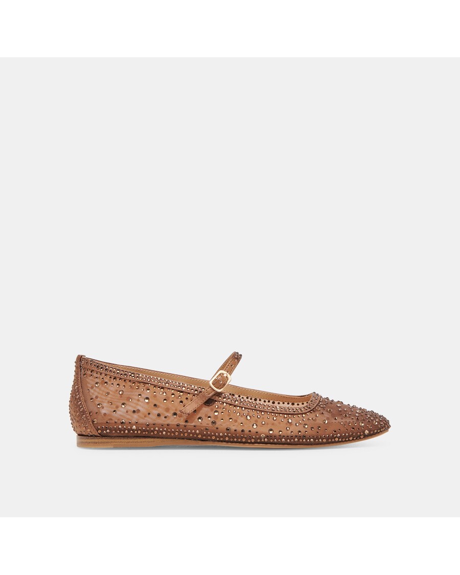 Dolce Vita REYES CRYSTAL BALLET FLATS MID BROWN MESH