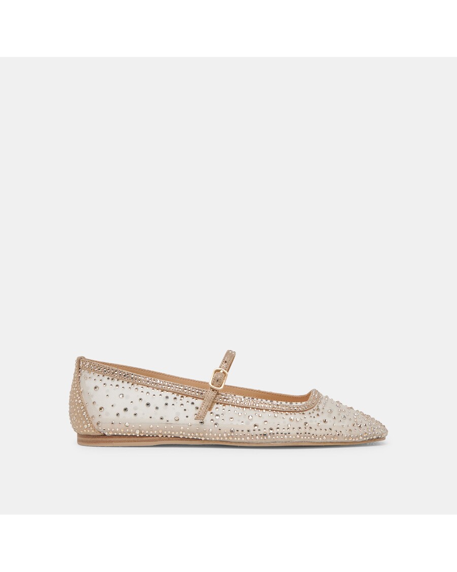 Dolce Vita REYES CRYSTAL BALLET FLATS GOLD MESH