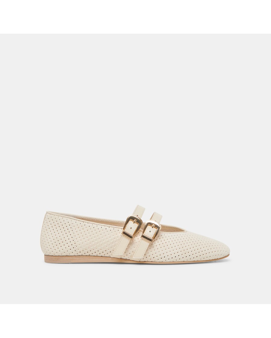 Dolce Vita BAYLEE BALLET FLATS BONE PERFORATED SUEDE