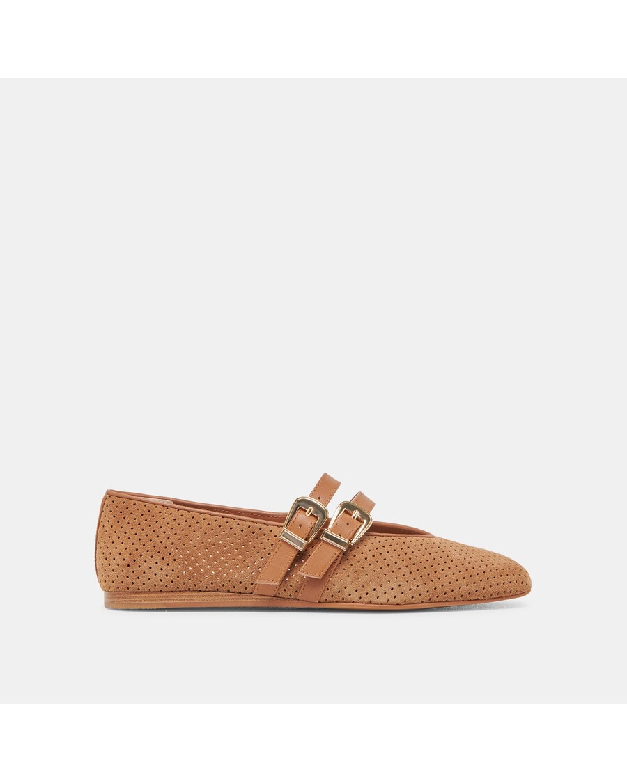 Dolce Vita BAYLEE BALLET FLATS PECAN PERFORATED SUEDE