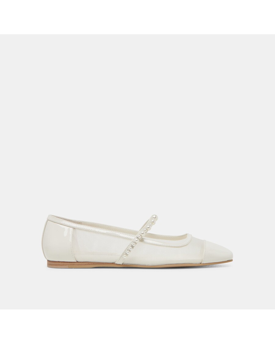 Dolce Vita ROLLIN PEARL BALLET FLATS WHITE MESH