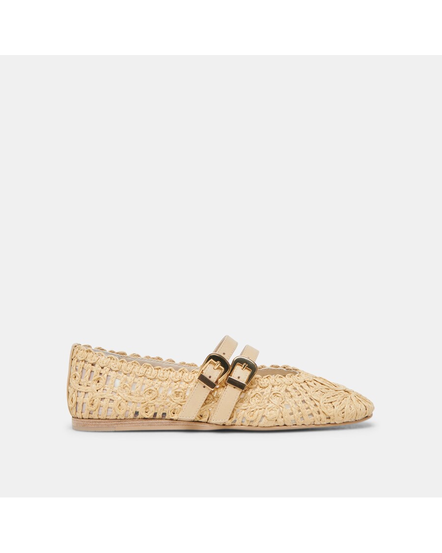 Dolce Vita BAYLEE SUNFLOWER BALLET FLATS LT NATURAL MACRAME