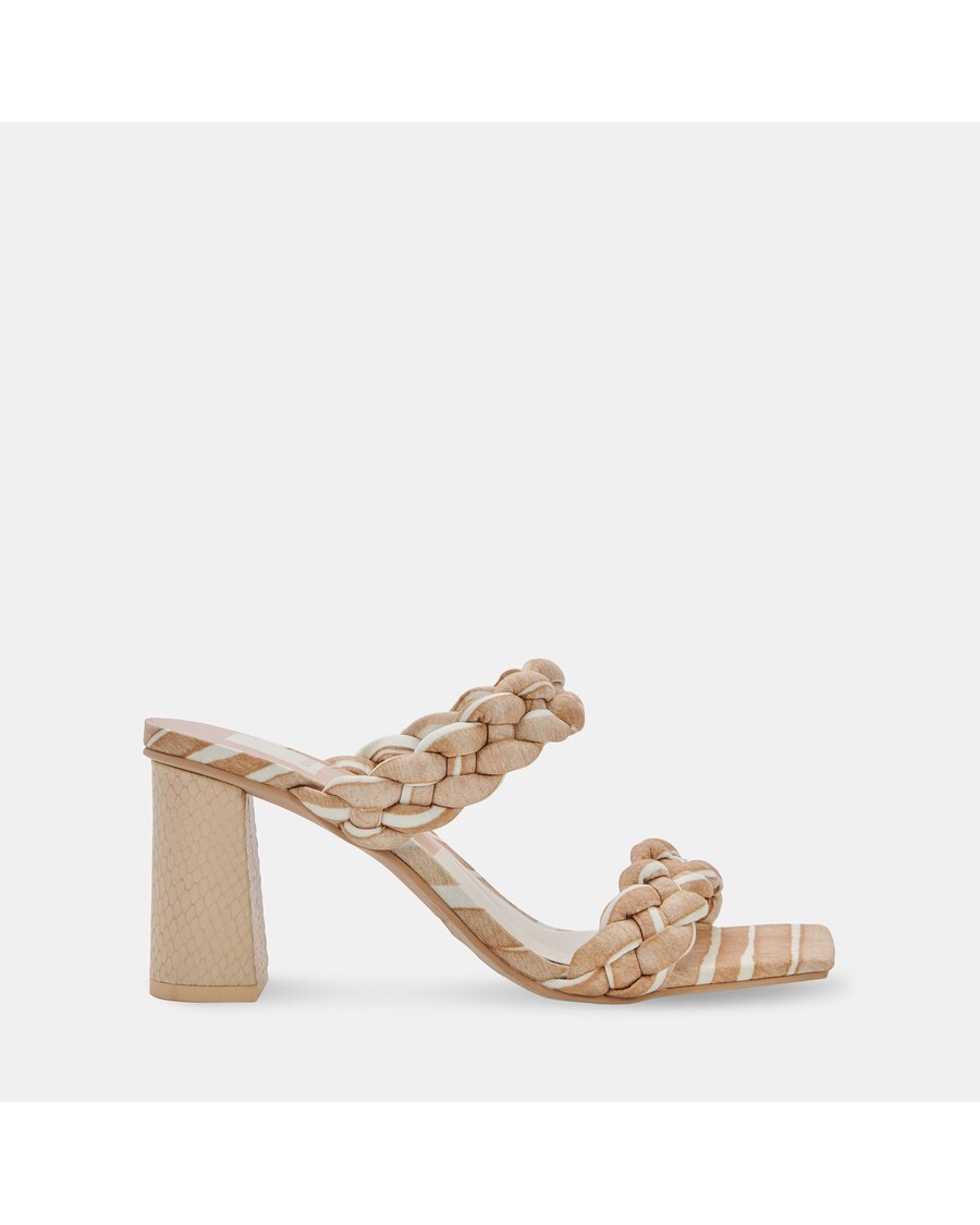 Dolce Vita PAILY HEELS WHITE STRIPE FABRIC