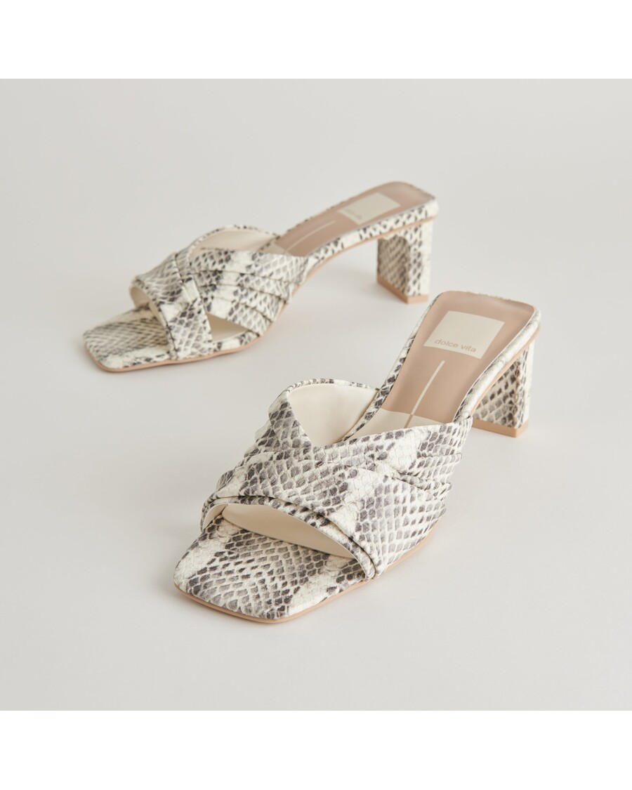 Dolce Vita CARLAN HEELS GREY WHITE EMBOSSED SNAKE