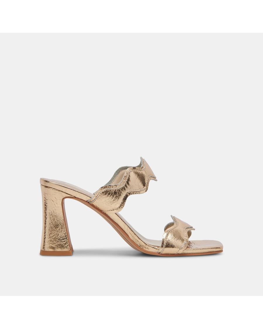 Dolce Vita ILVA HEELS GOLD DISTRESSED LEATHER