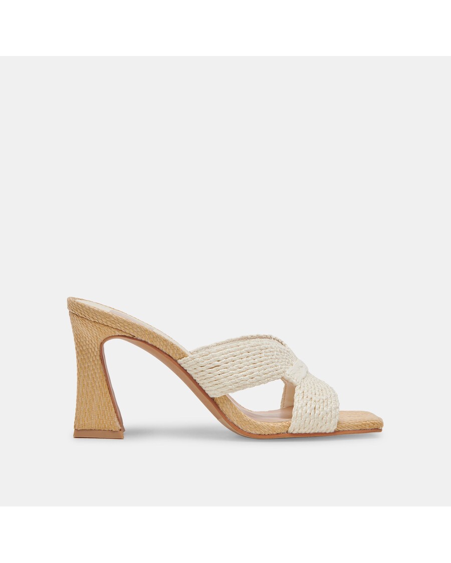 Dolce Vita NITRO WIDE HEELS WHITE RAFFIA