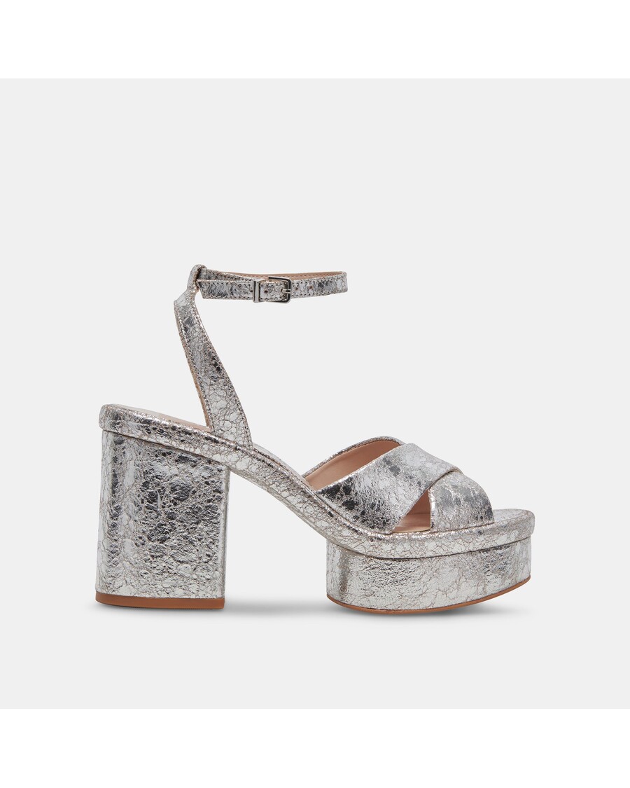 Dolce Vita LAISHA HEELS SILVER DISTRESSED LEATHER