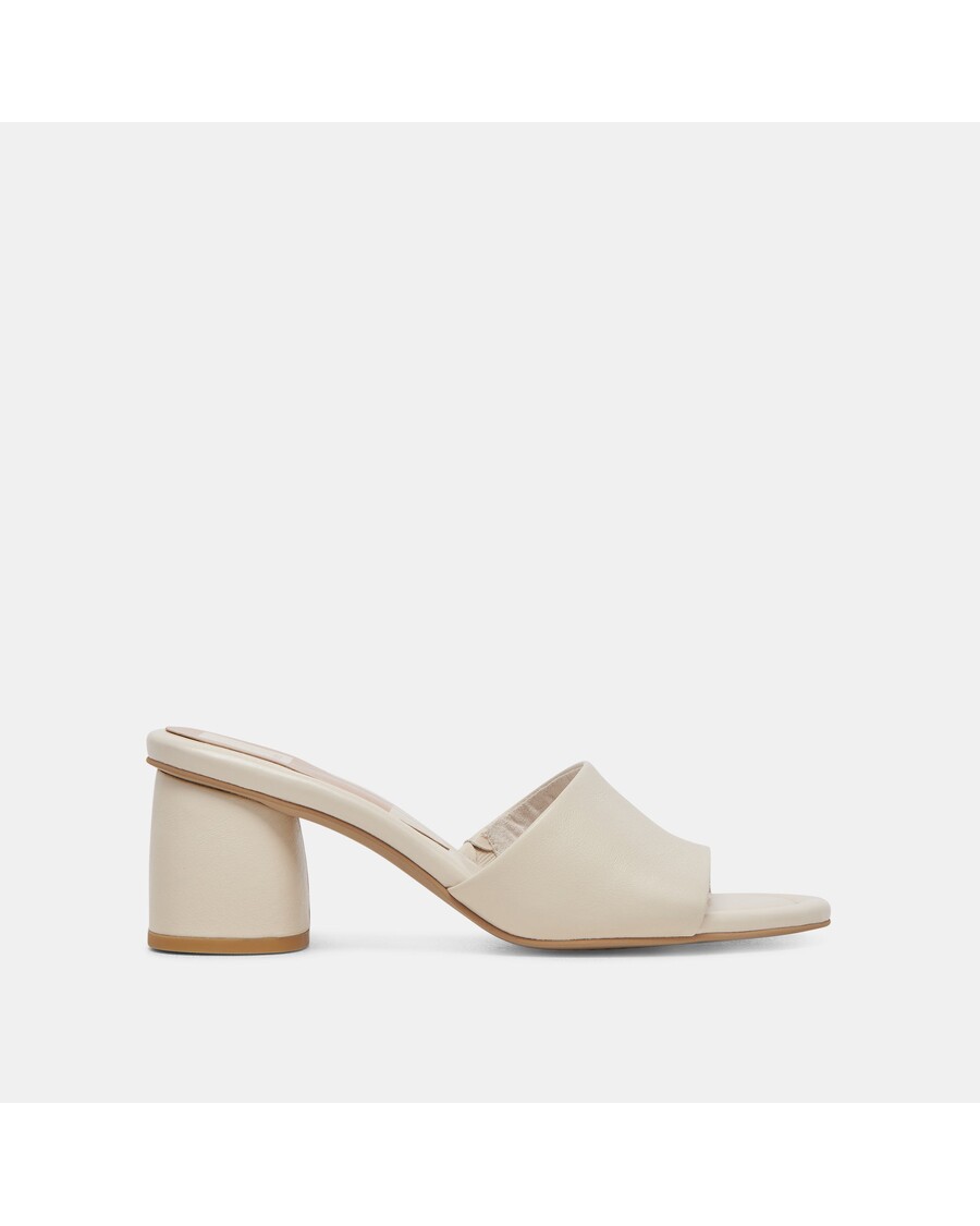 Dolce Vita MINNY DRESS WIDE HEELS IVORY LEATHER