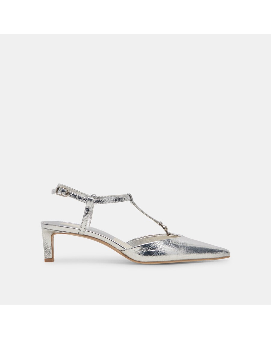 Dolce Vita LAVON HEELS SILVER DISTRESSED LEATHER