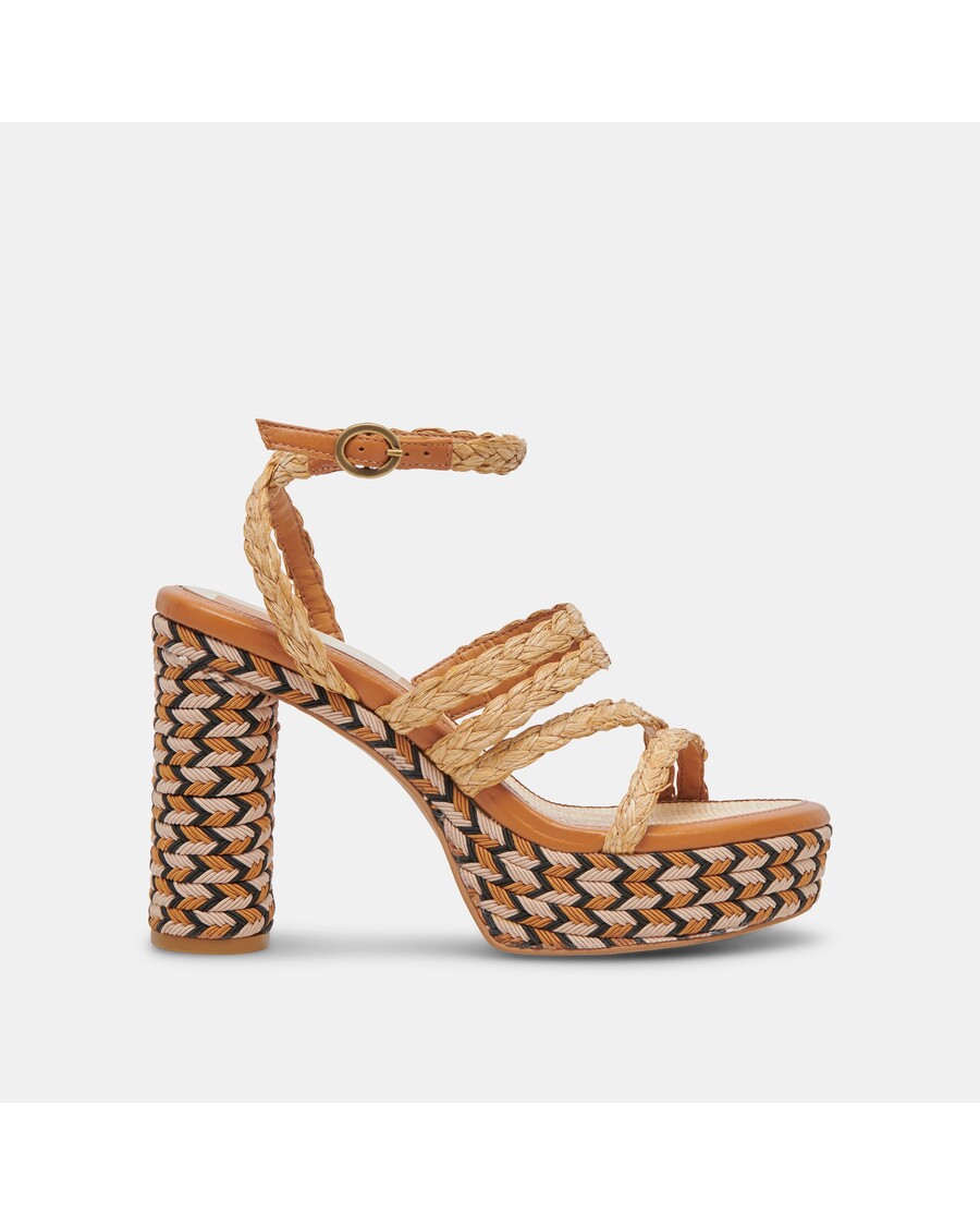 Dolce Vita CATINA HEELS TAN RAFFIA