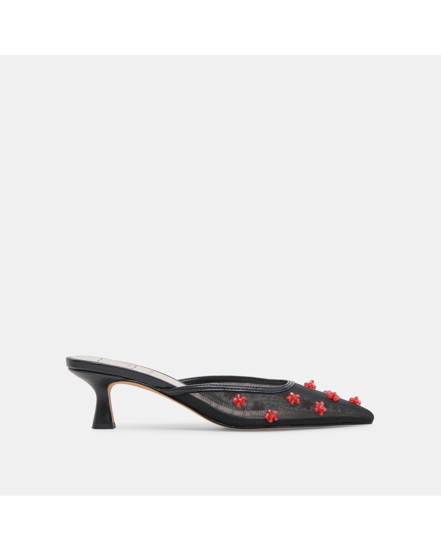 Dolce Vita CLAIRE HEELS BLACK RED MESH