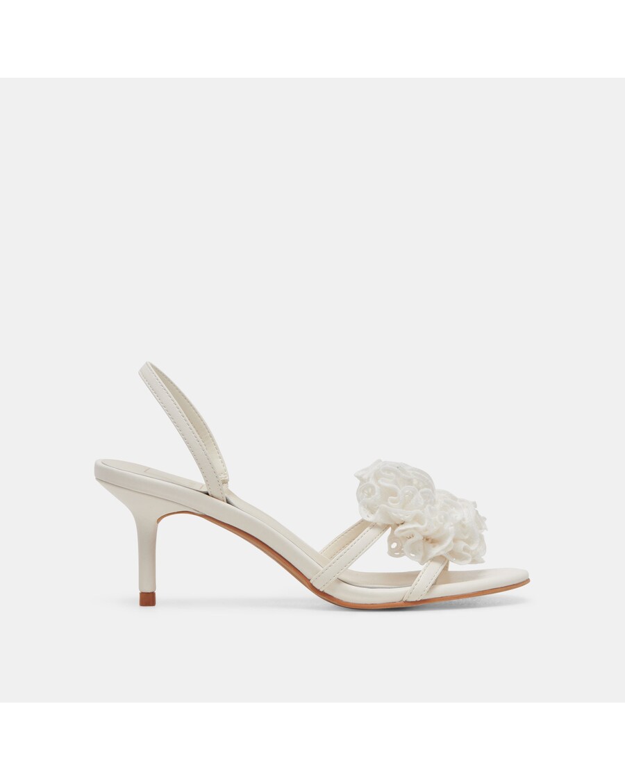 Dolce Vita CECILA HEELS WHITE FLORAL EYELET