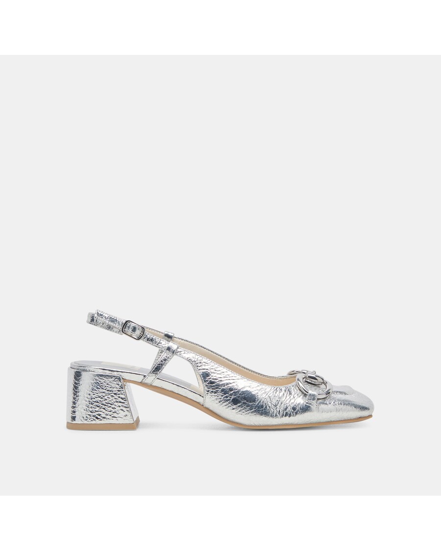 Dolce Vita MELLI HEELS SILVER DISTRESSED LEATHER