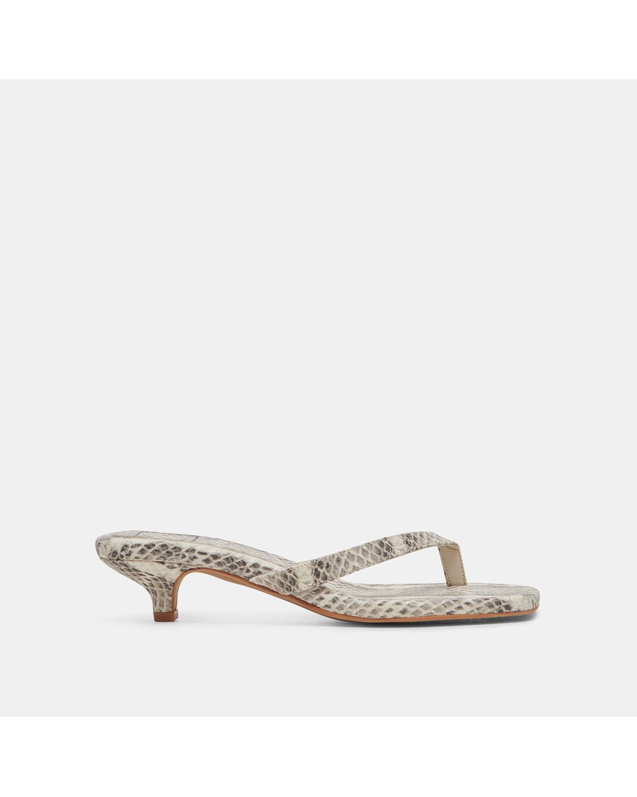 Dolce Vita TASIAH SANDALS GREY WHITE EMBOSSED LEATHER