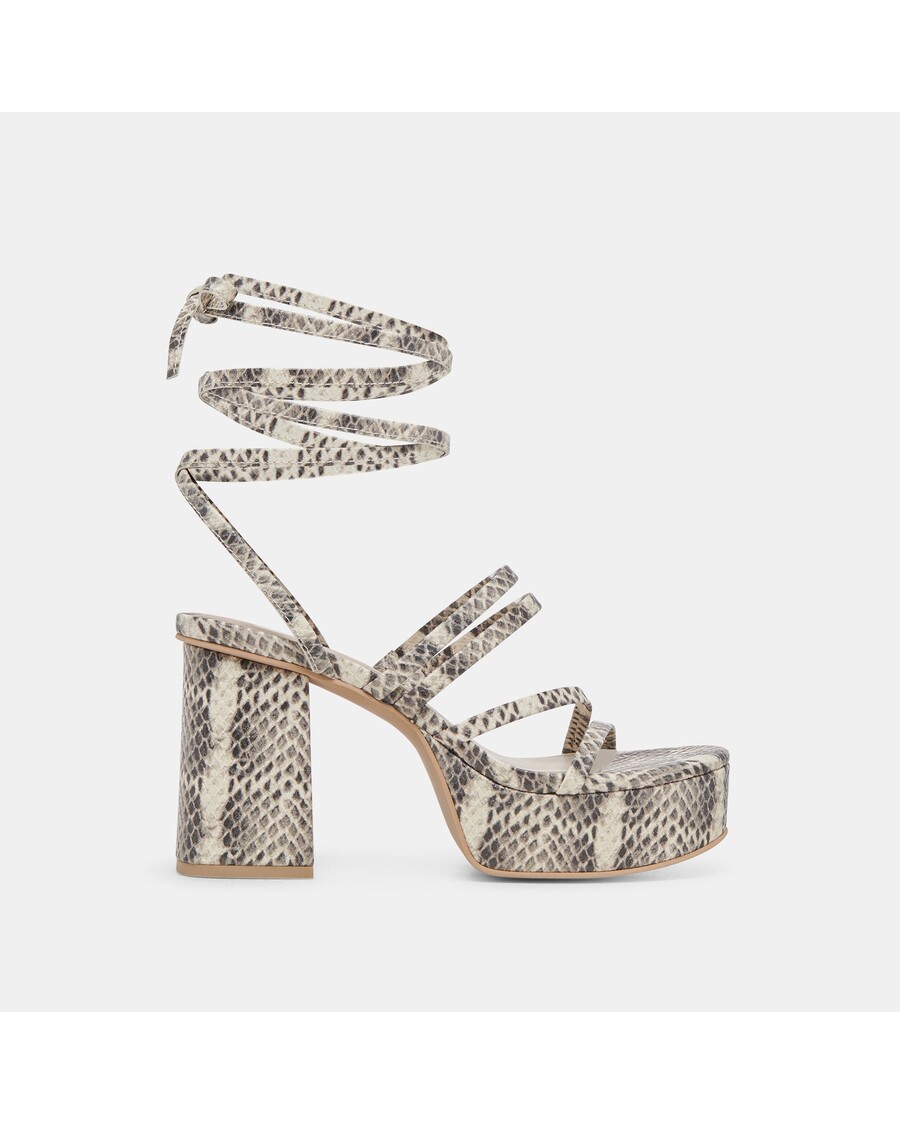 Dolce Vita BARBS HEELS GREY WHITE EMBOSSED STELLA